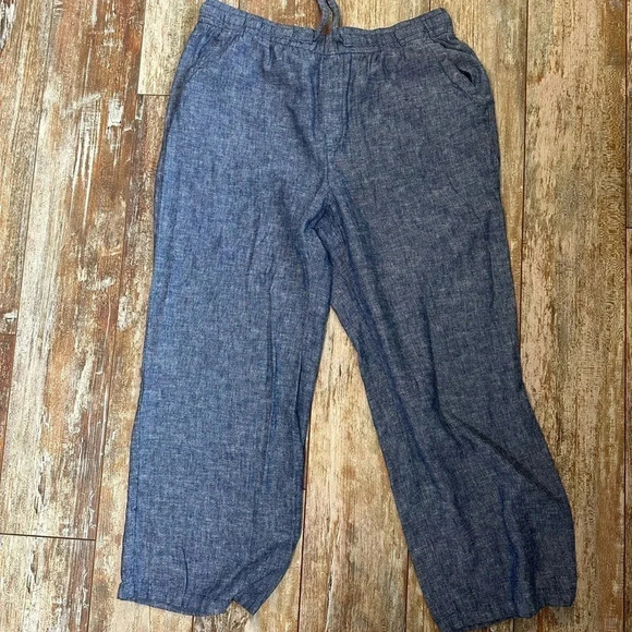 Ladies Old Navy pull-on chambray pants, size L - Picture 3 of 4